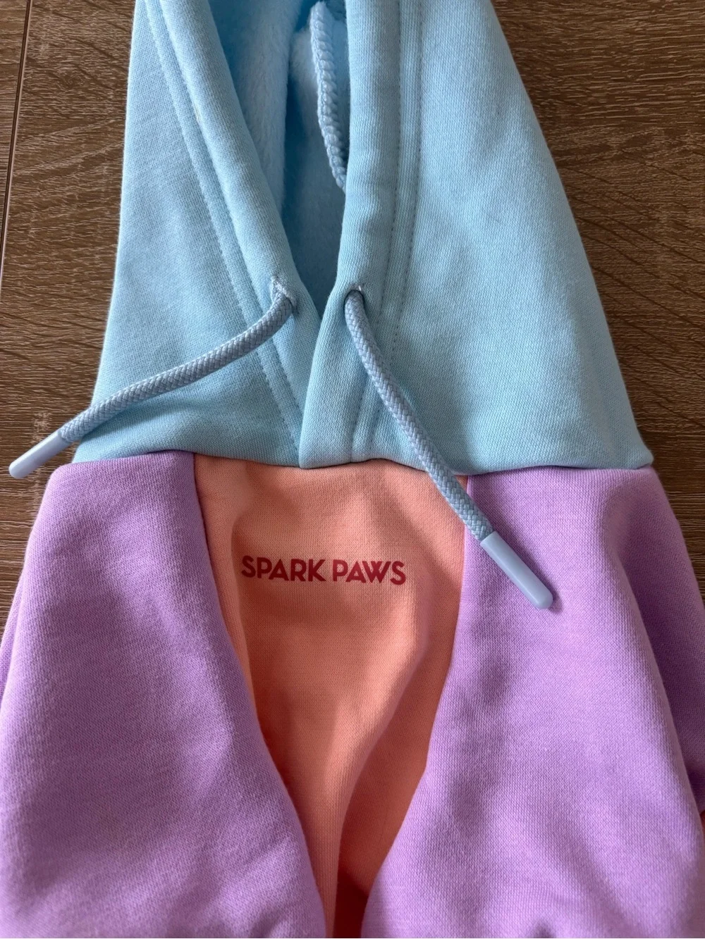Spark Paws Cotton Candy Dog Hoodie size large